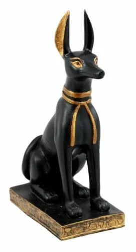 Sitting Ancient Egyptian God Anubis Jackal Dog Figurine 5"H God of The Afterlife-4