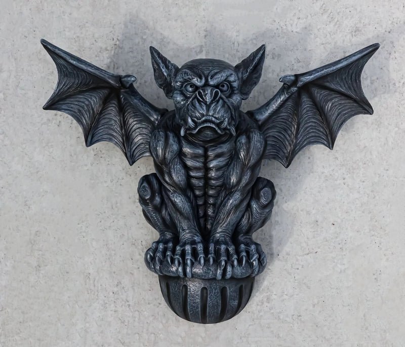 Gargoyle Wall Sculpture, 20"W Large Gothic Winged Gargoyle Hanging Decor for Indoor or Outdoor, Mantle, Garden, Patio, or Fantasy Home Display-5