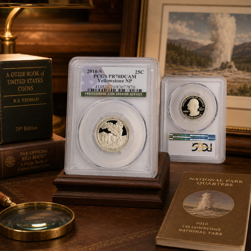 2010-S Yellowstone National Park Quarter – PCGS PR70DCAM Clad Proof, Flag Label-4