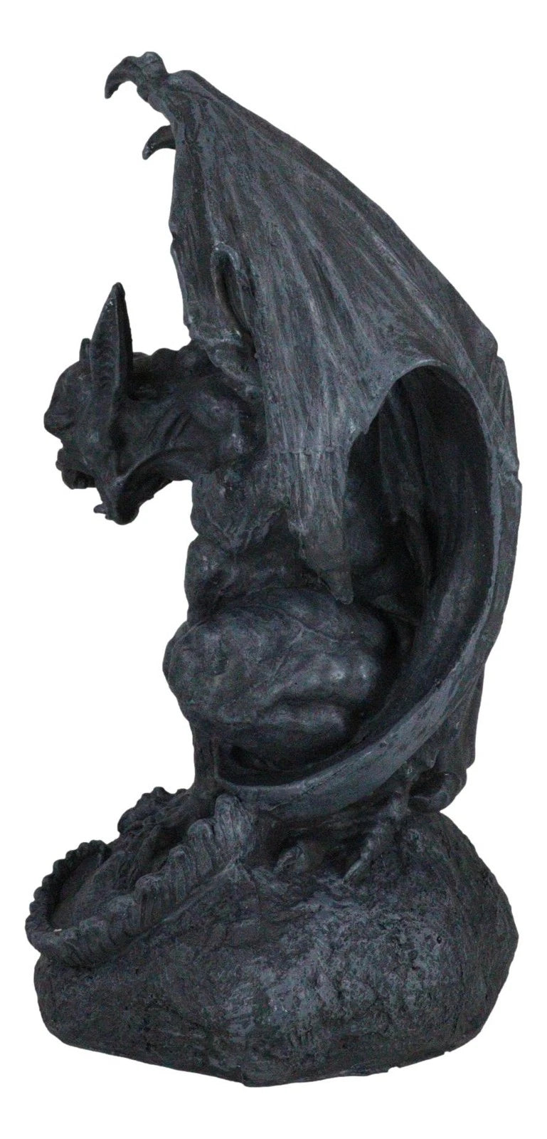 Gargoyle Statue, 12.5" Large Crouching Winged Cathedral Guardian Sculpture, Gothic Home Decor for Garden, Patio, Mantle, or Fantasy Display-7