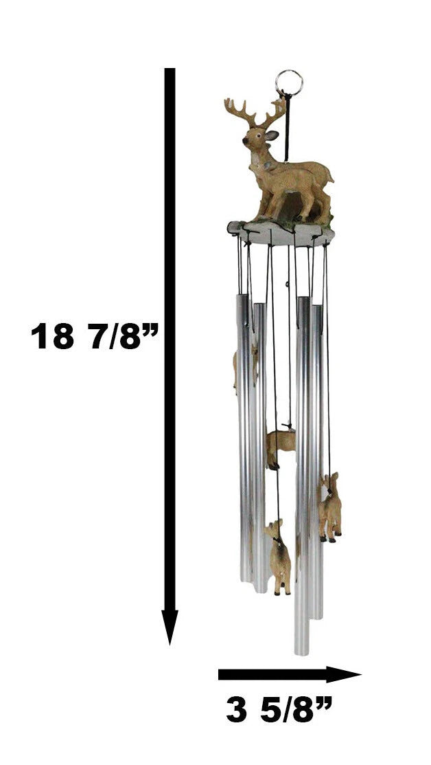 Deer Wind Chime Doe With Fawn Deer Family Decorative Wind Chime Patio-4