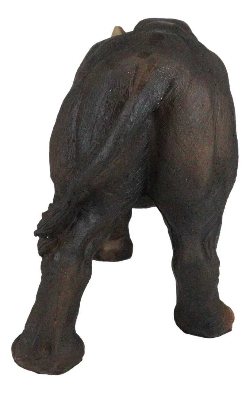 African Safari Grasslands Rhinoceros Horned Beast Decorative Figurine 11" Long-3