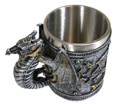 Silver Surfer Steampunk Cyborg Robotic Dragon Jarra de cerveza Jarra Taza de café-5