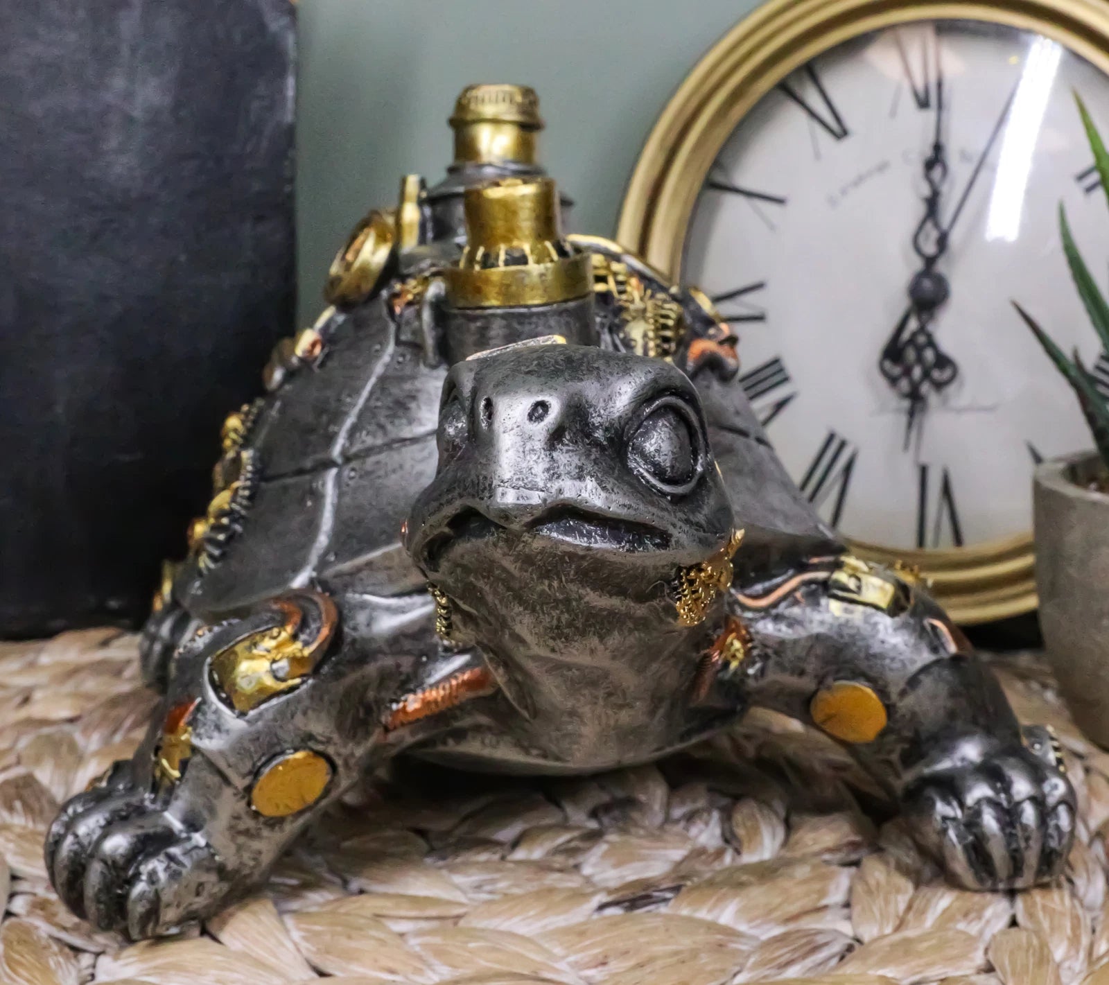 Victorian Steam Age Nautical Steampunk Geared Bionic Turtle Tortoise Figurine-6