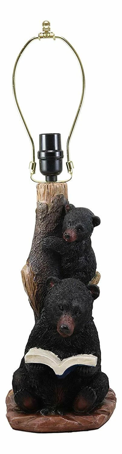 Story Time Fable Mother Bear Reading Book To Her Cub By Tree Table Lamp-8