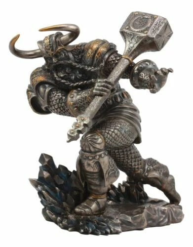 Asgard God Of Thunder Thor Wielding Mjolnir Hammer Figurine Charging Thor Statue-9