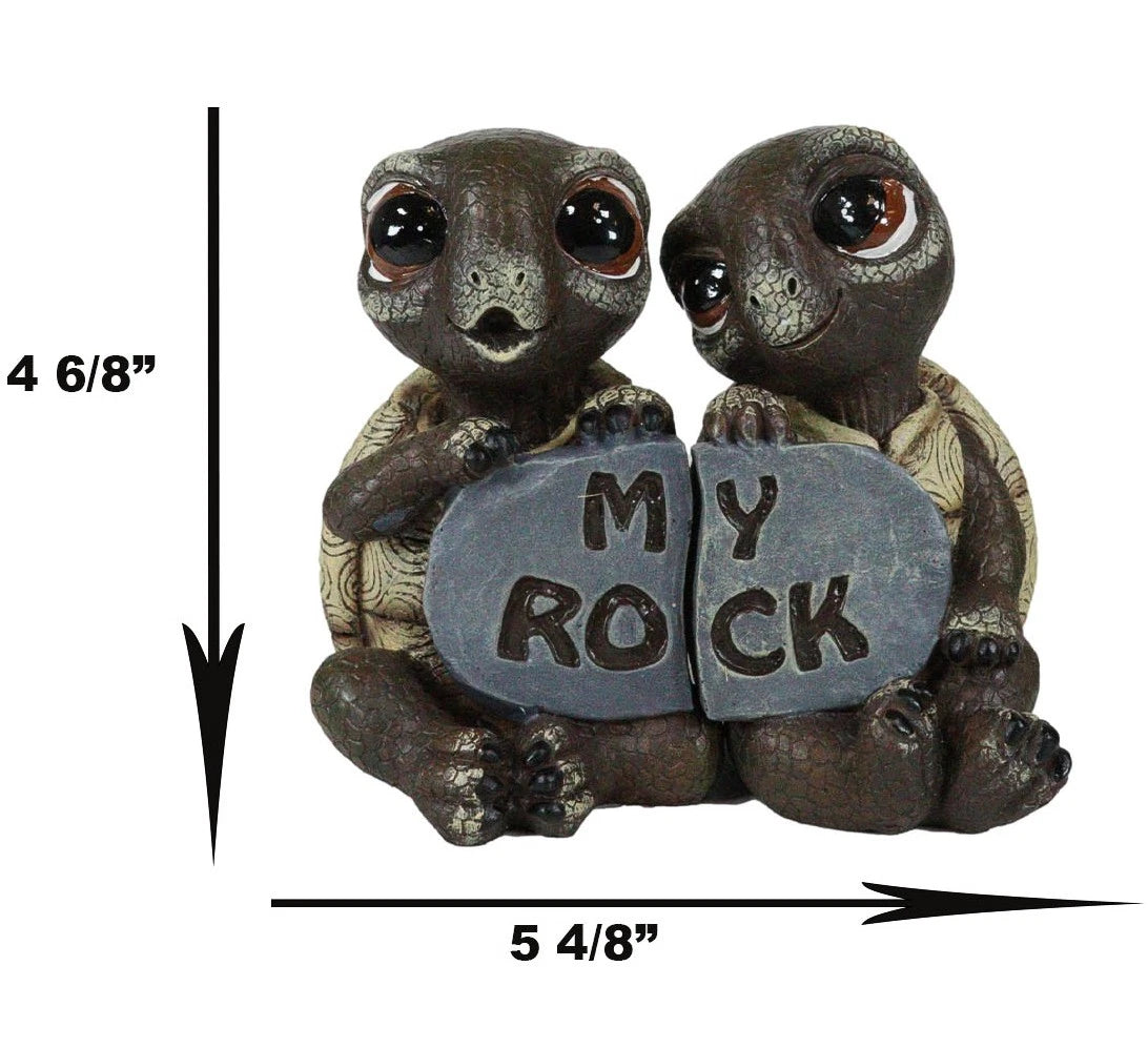 Figuras de pareja de tortugas románticas y amorosas náuticas "My Rock" (juego de 2 piezas)-5
