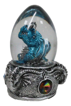 See No Evil Blue Wyrmling Dragon In Colorful LED Acrylic Glass Egg Figurine-6