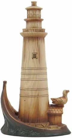 9"H Nautical Lighthouse On A Giant Boat Deck with A Seagull Statue-5