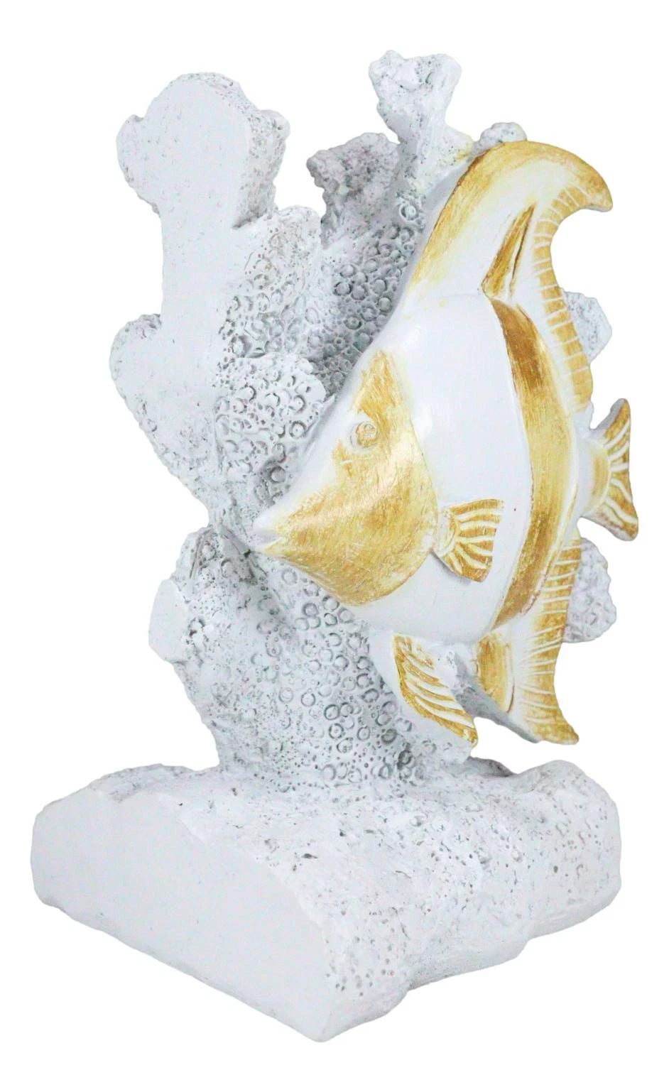 Nautical Sea Coastal Marine Angelfish Fishes Swimming By Corals Bookends Pair-8