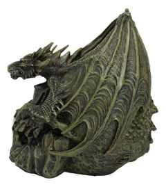 Hades Hellbringer Drogon Winged Behemoth Dragon Perching On Rocky Skull Figurine-7
