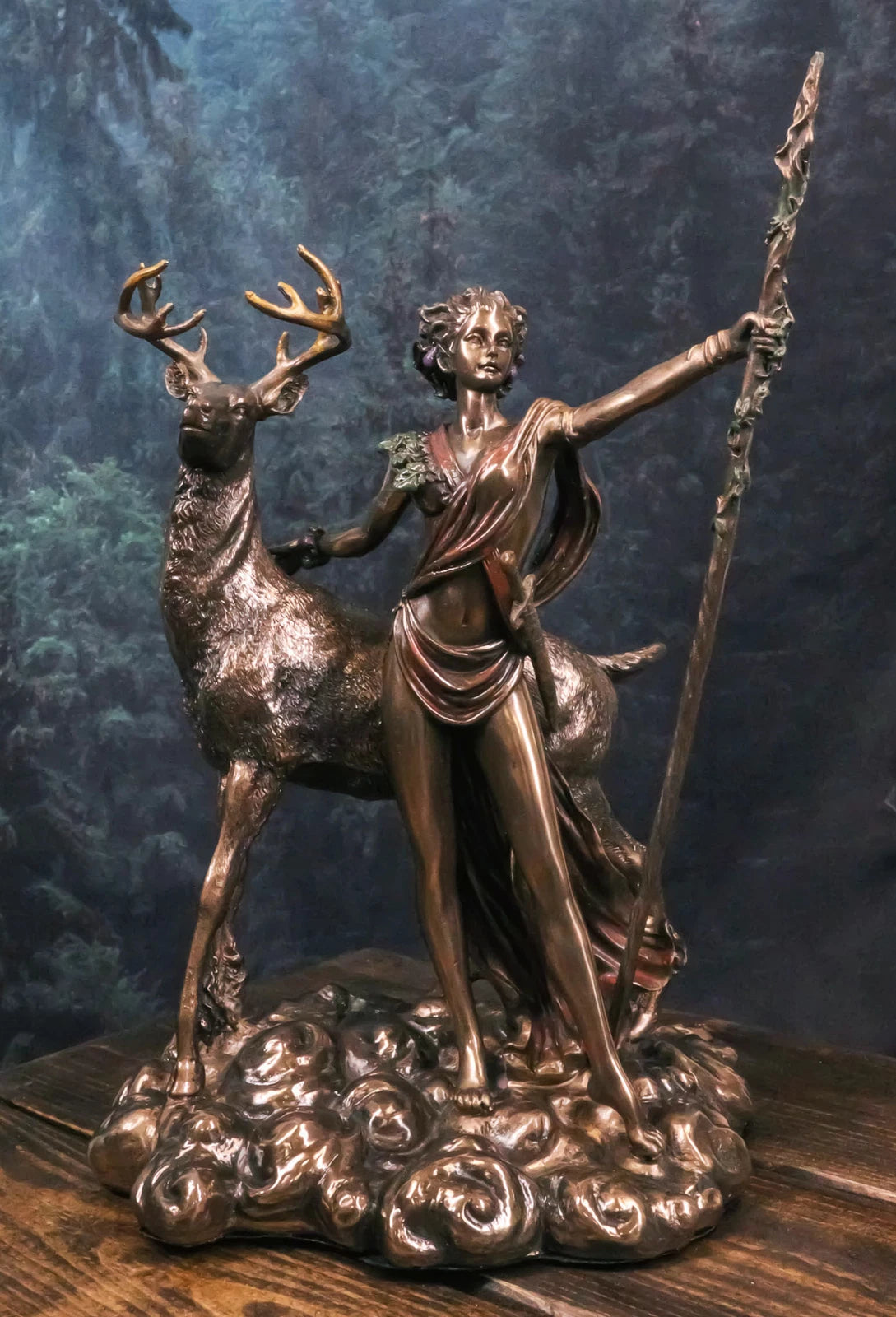 Greek Roman Goddess Of The Hunt Moon And Nature Diana With Stag Statue Artemis