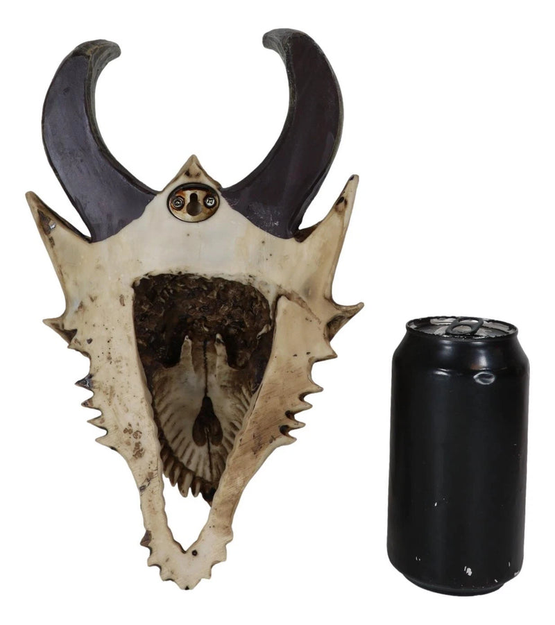 Decoración de pared con calavera de dragón, figura realista de cabeza de dragón Beowulf jurásico fósil para pared, estante, repisa o sala de fantasía gótica.-5