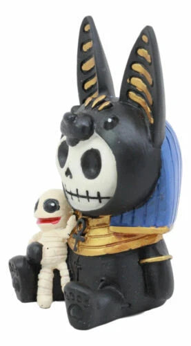 Egyptian Furrybones Anubis Figurine Small 3.5" Furry Bones Skeleton Decor Statue-3