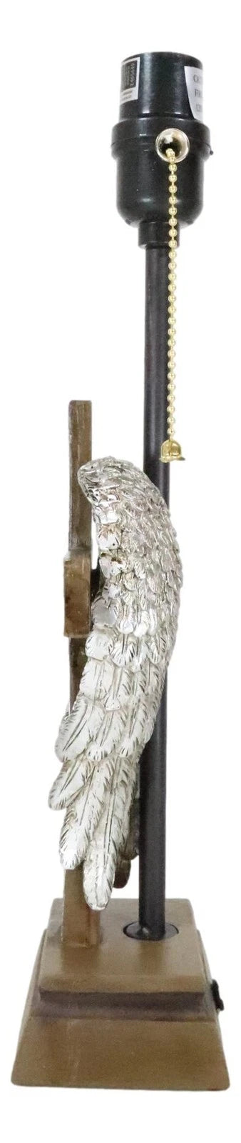 Country Western Texas Lone Star State Flag With Silver Angel Wings Table Lamp-5