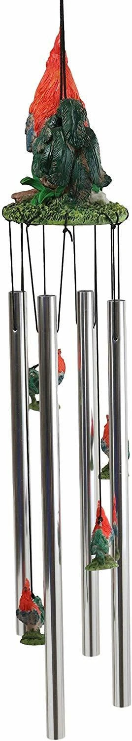 Rustic Country Farm Red Breasted Rooster Chicken Wind Chime Patio Garden Decor-6