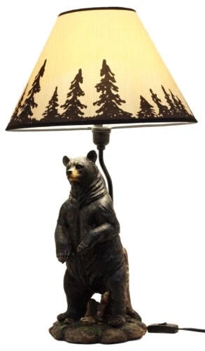 Large Standing Black Bear Surveyor Arkadius Desktop Table Lamp Decor Figurine-6