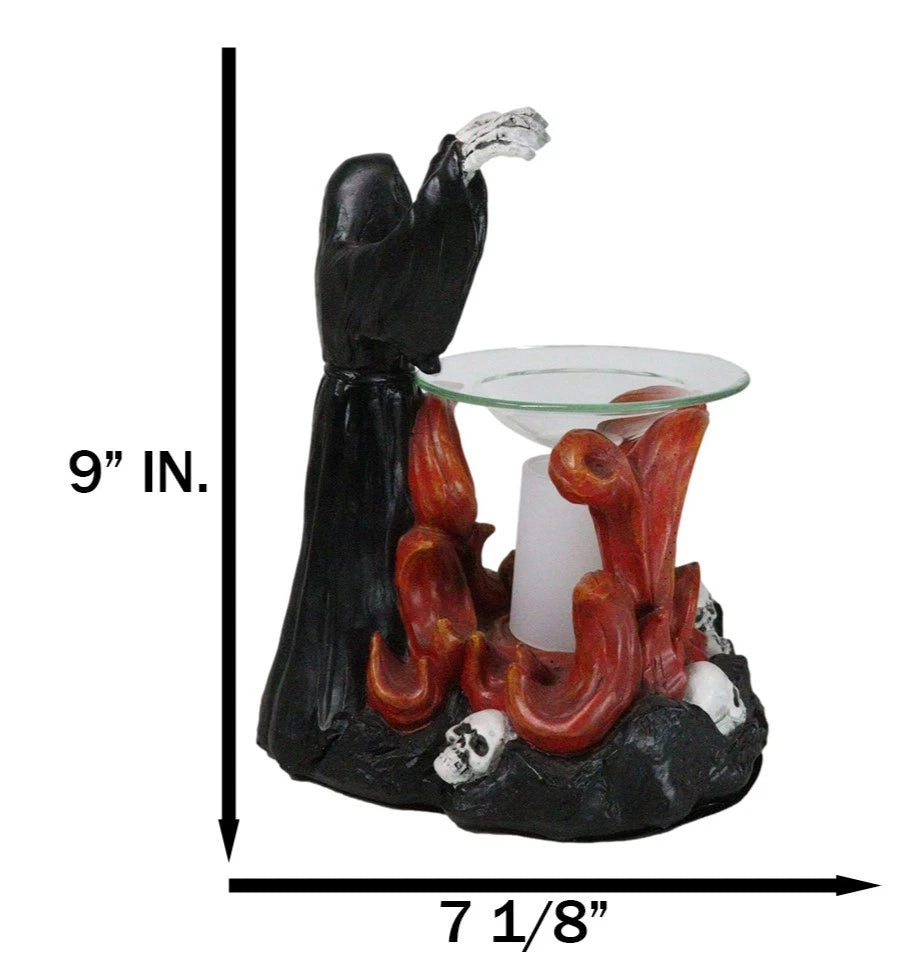 Dark Conjuring Grim Reaper Fire Magic Electric Oil Burner Tart Warmer-4