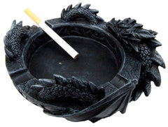 Medieval Fantasy Celtic Gerwolf Sleeping Dragon Round Cigarette Ashtray 5.75" L-6