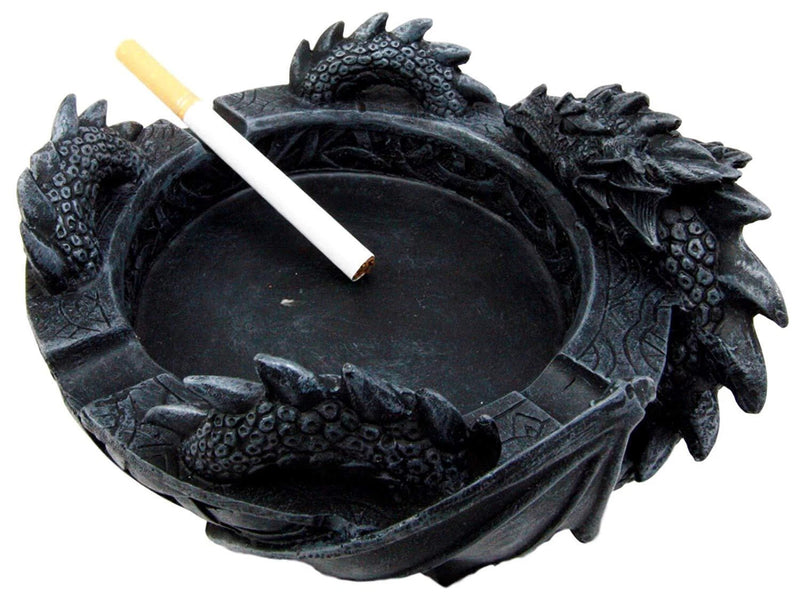 Medieval Fantasy Celtic Gerwolf Sleeping Dragon Round Cigarette Ashtray 5.75" L-6