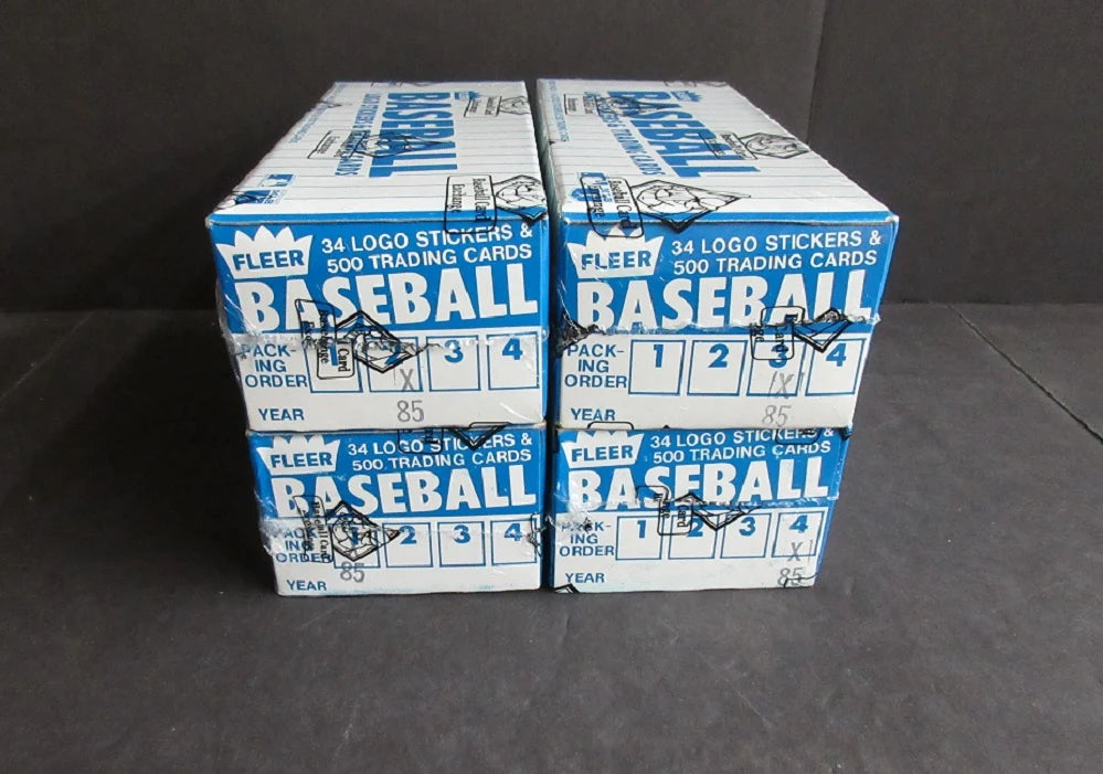 1985 Fleer Baseball Unopened Vending Boxes (Lot of 4) (FASC)-1