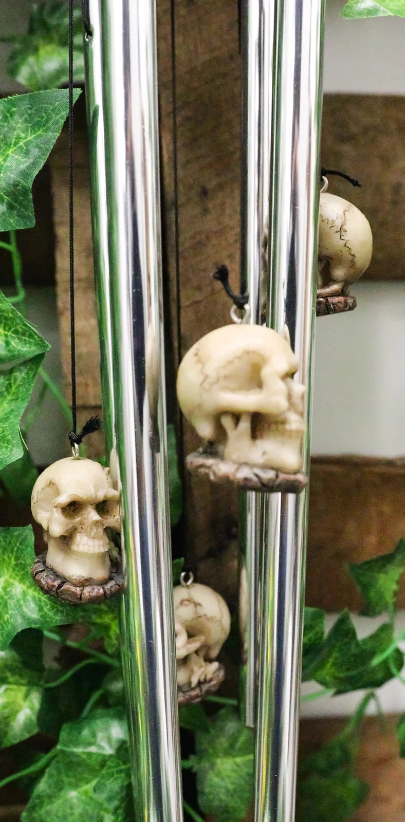 Halloween Freaky Oversized Skull Wind Chime Home Patio Skeleton Cranium Decor-4