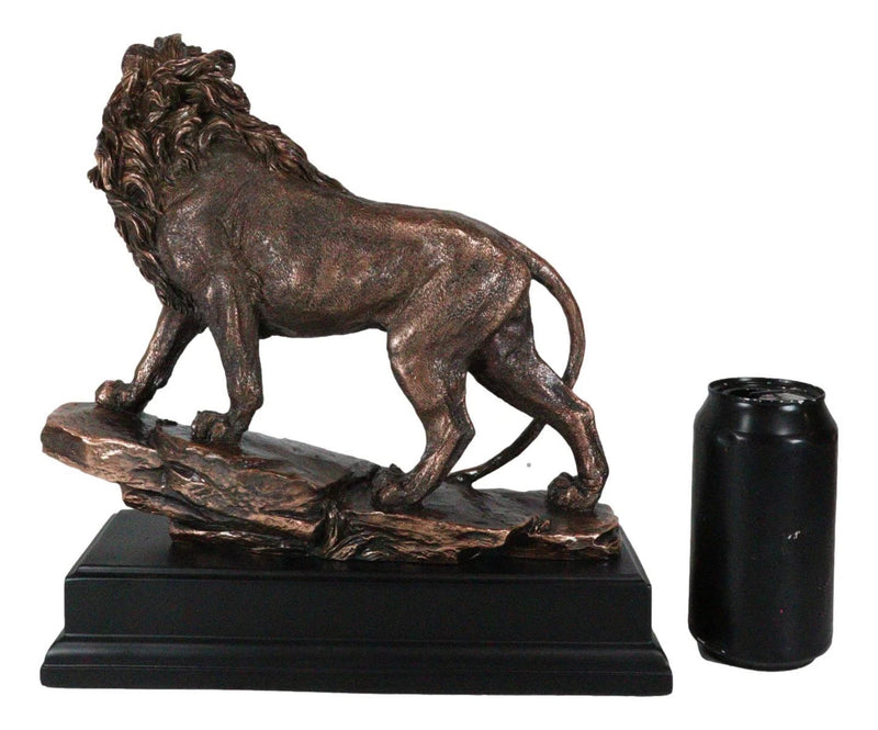 Figura de bronce electrochapada del león africano del rey de la selva en la Roca del Orgullo-3