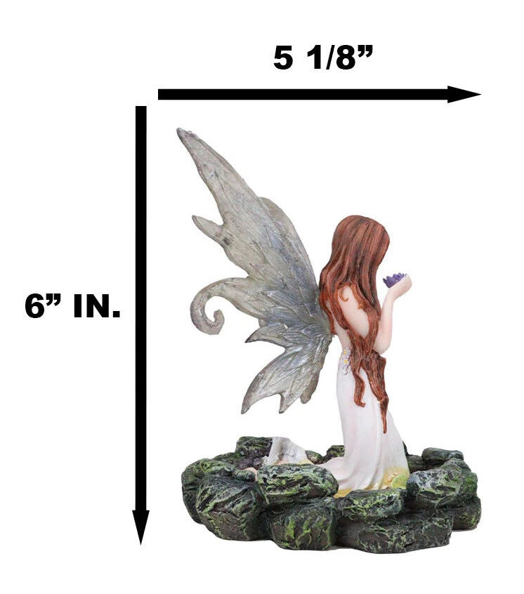 Lavender Fairy Lady Of The Lake Statue 6"Tall Water Elemental Fairy Figurine-6