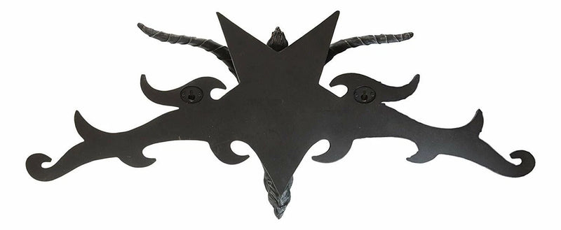 Large 34"W Sabbatic Goat Baphomet Head Wall Decor Overdoor Door Pediment-5