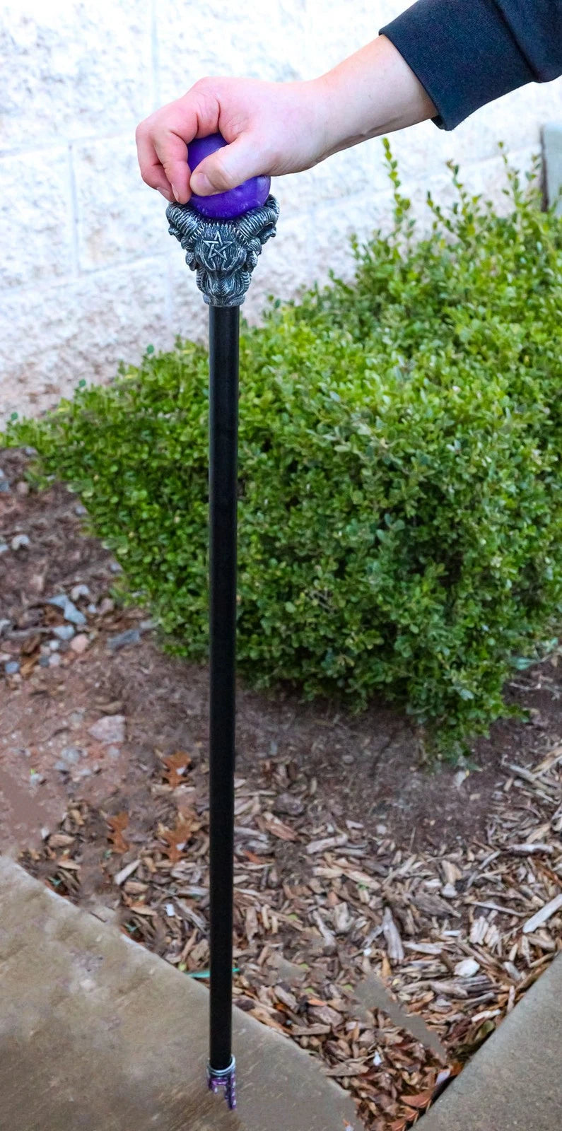 Dark Occult Pentagram Baphomet Sabbatic Goat of Mendes Swagger Stick Cane Staff-2