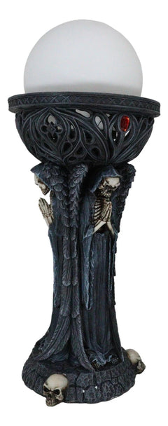 Lámpara de mesa escultural con esqueleto siniestro de la Parca, iluminación espantosa-4