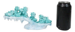 Winter Wonderland Ice Blue Baby Dragons On Frozen Bridge Glacier Rock Figurine-5