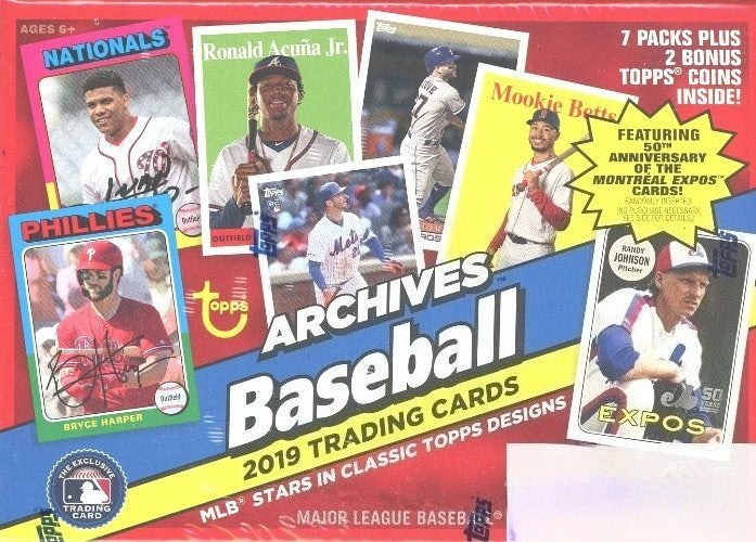 2019 Topps Archives Baseball EXCLUSIVE Factory Sealed Blaster Box-BONUS 2 Coins!-1