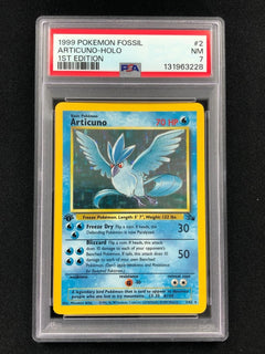 Pokemon 1999 Articuno 1st Holo Fossil 2/62 PSA 7-1