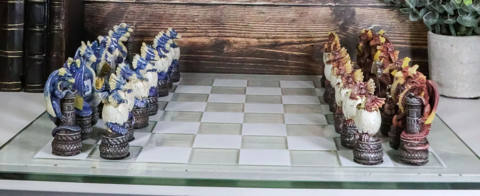 Might Magic Dungeons And Dragons Fantasy Colored Chess Pieces With Glass Board-1
