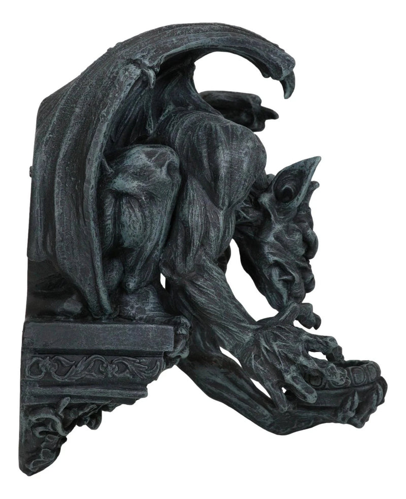 Gargoyle Candle Holder, 12"H Gothic Wall Sconce Sculpture Plaque, Fantasy Home Decor for Mantle, Wall, Garden, or Indoor Display-4