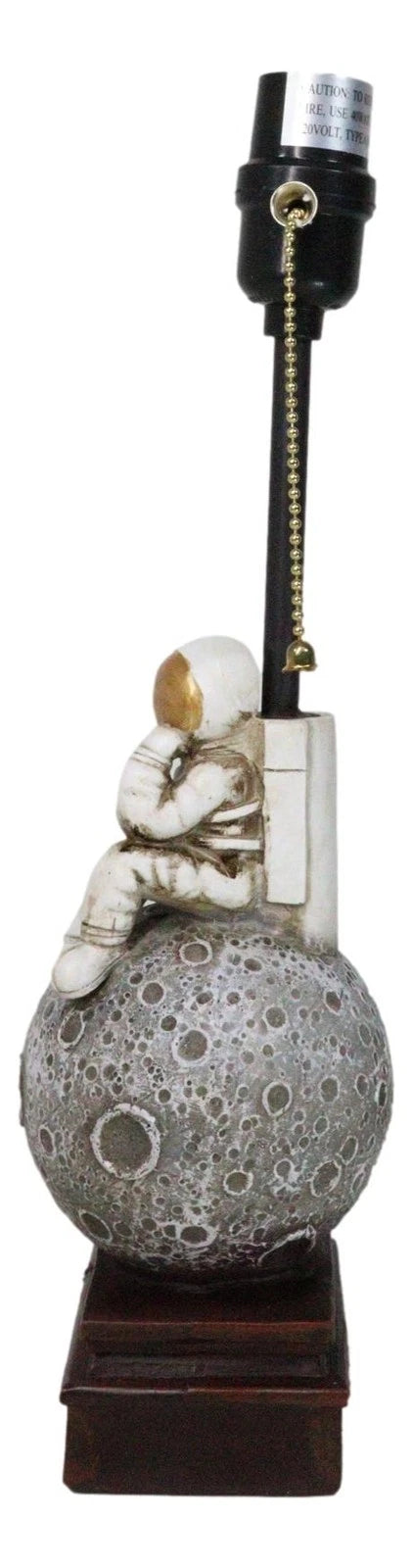 Deep Space Exploration Astronaut Landing On Cratered Moon Desktop Table Lamp-5