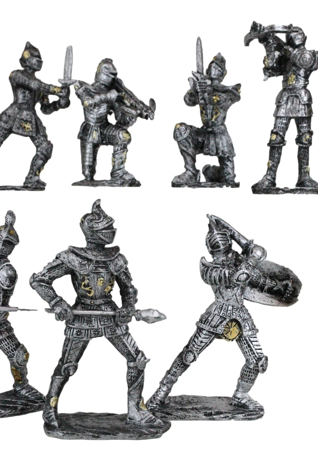 Set of 12 Medieval Knights w/ Swords Crossbow Halberds & Shield Figurines-5