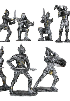 Set of 12 Medieval Knights w/ Swords Crossbow Halberds & Shield Figurines-5