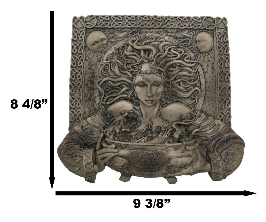 Celtic Goddess of Rebirth Cerridwen With Magical Potions Cauldron Wall Decor-5