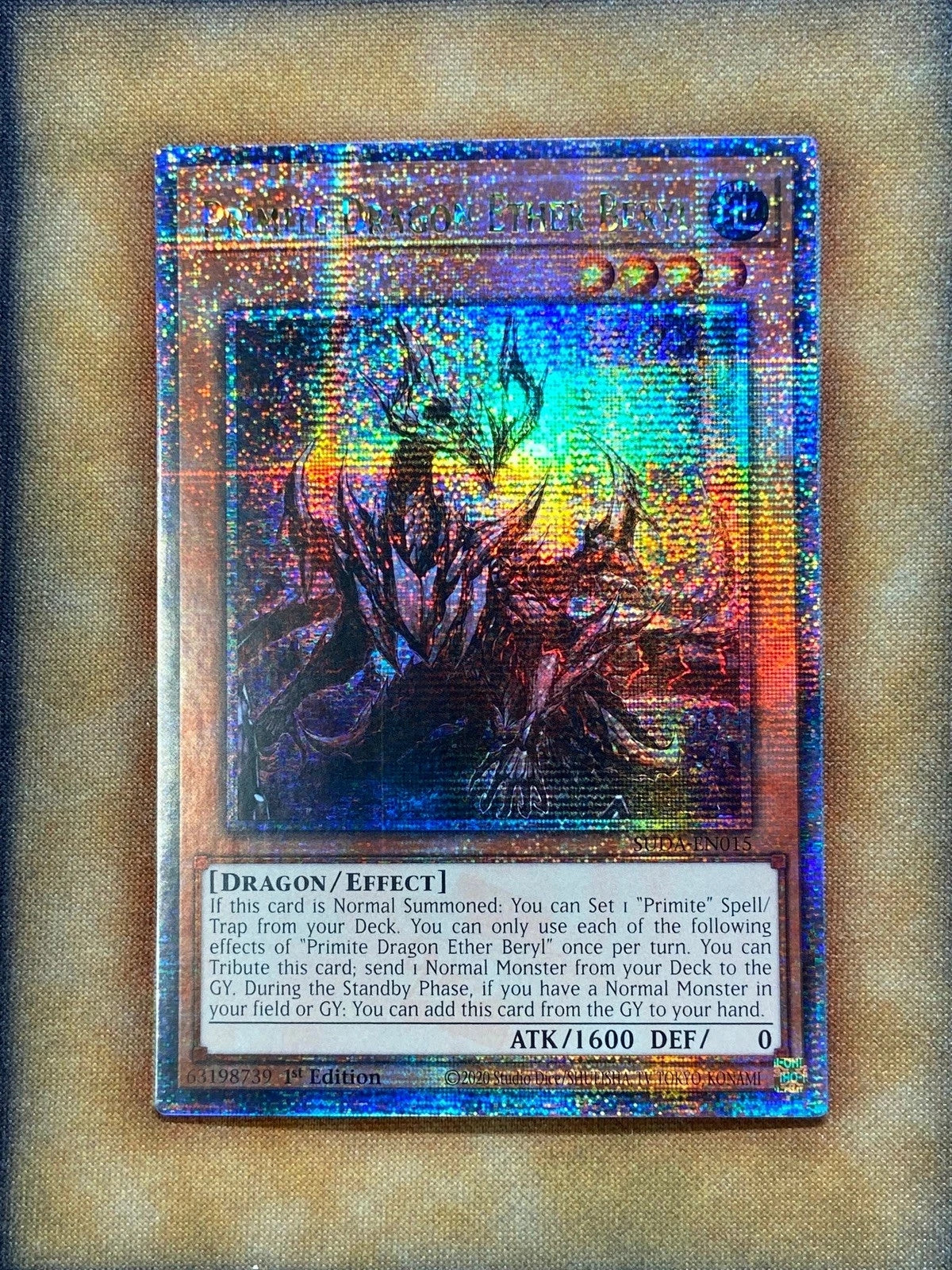 Yugioh Primite Dragon Ether Beryl SUDA-EN015 Quarter Century Rare 1st Ed NM-1
