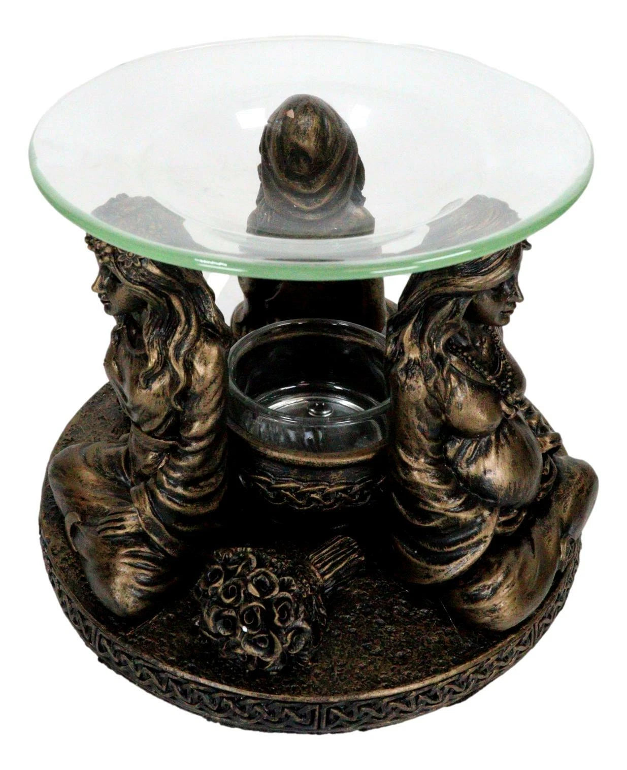 Figura de calentador de aceite aromático con portavotivas de la Triple Diosa Doncella Madre Anciana-4