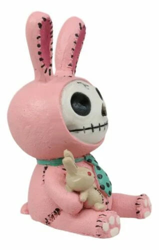 Furrybones Pink Bunnie Bun Rabbit Skeleton Figurine Small Furry Bones Skull-3