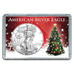 Moneda de plata americana de $1 2013 con diseño de árbol de Navidad-1