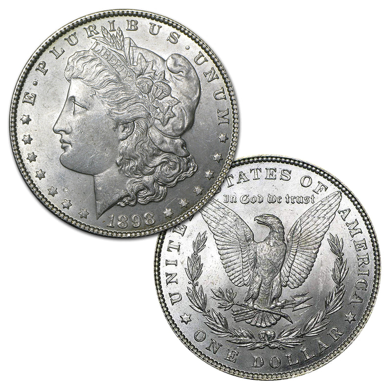 1898 P Morgan Silver Dollar $1 Brilliant Uncirculated BU 90% Silver-1