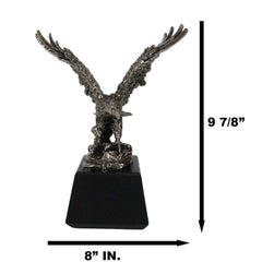 King Of The Skies Majestic Electroplated Silver American Bald Eagle Figurine-5