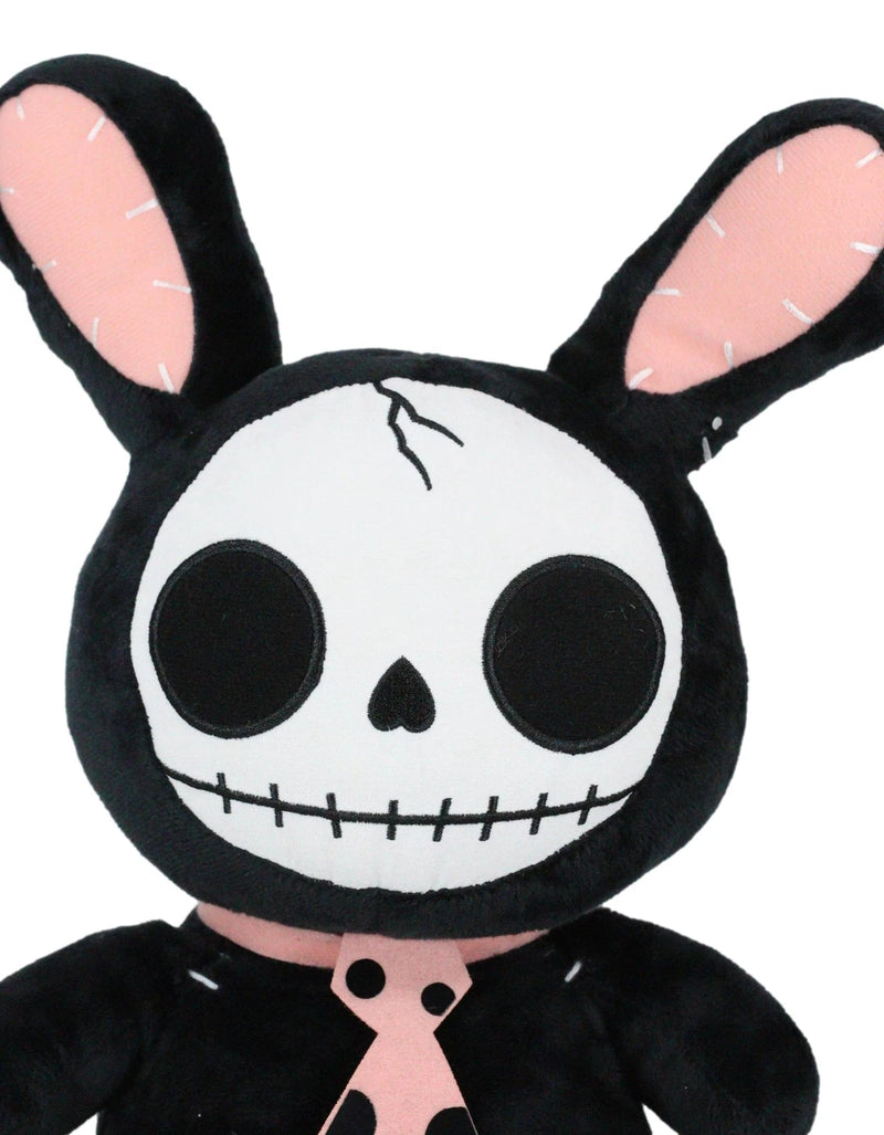 Furry Bones Skeleton Black Tuxedo Bunny With Pink Polka-dot Tie Plush Toy Doll-6