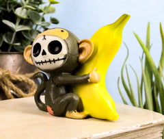 Furrybones Munky Monkey Loves Banana Voodoo Skeleton Figurine 3"Tall Furry Bones-2
