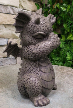 Whimsical Hip Hop Dabbing Garden Dragon Statue 9.25"Tall Look At My Dab Dragon-2