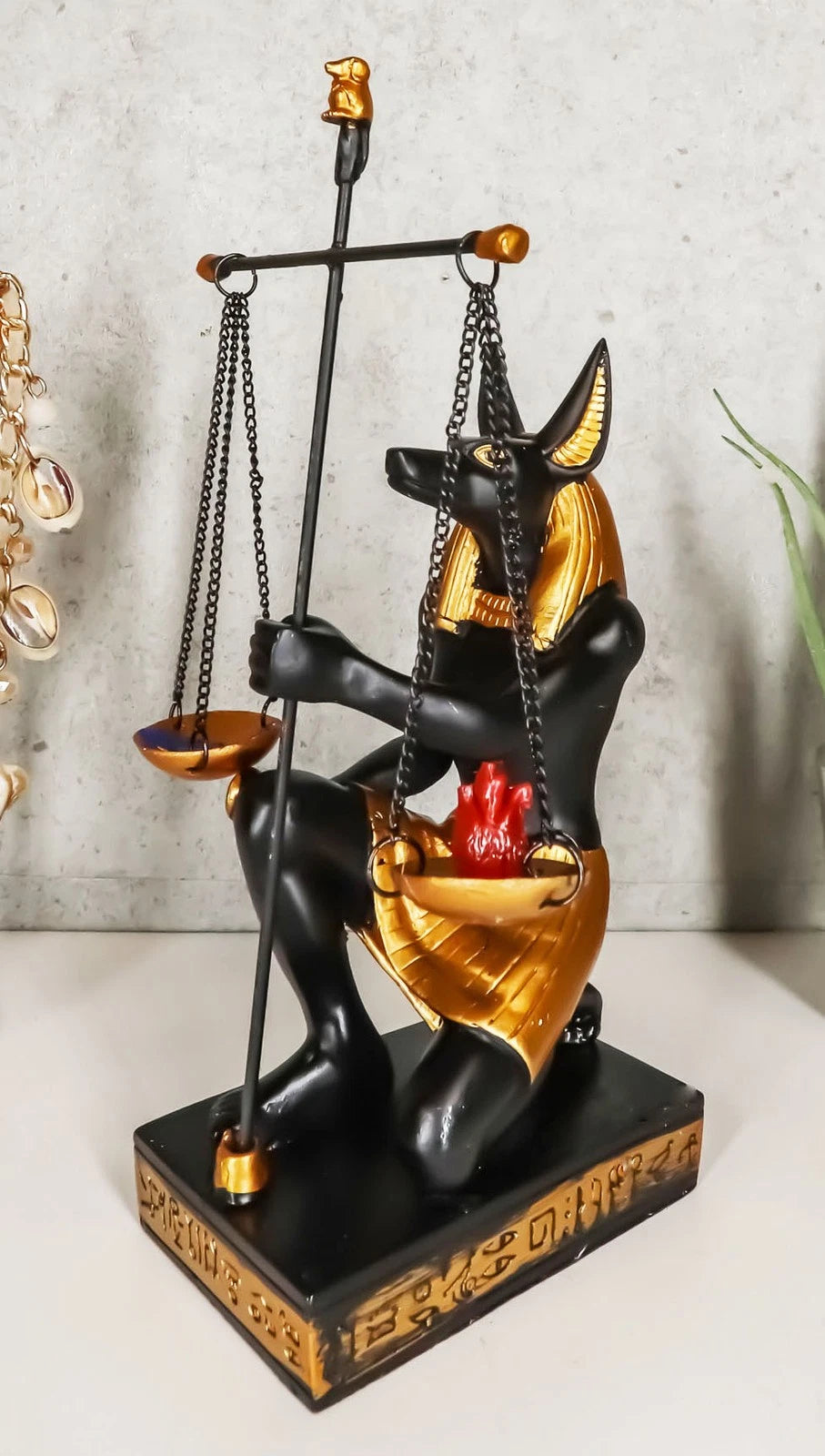 Ancient Egyptian God Of Afterlife Anubis Holding The Scales of Justice Statue-7